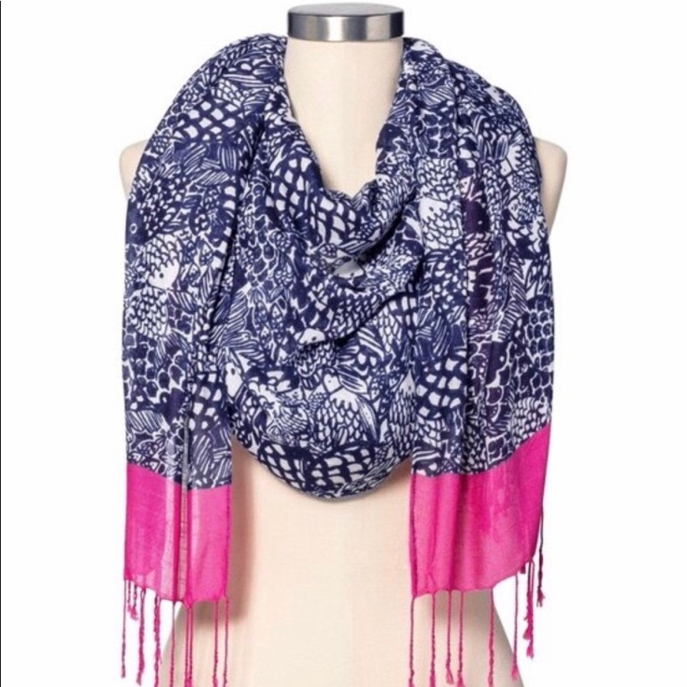 NWT Lilly Pulitzer for Target Upstream Navy Scarf